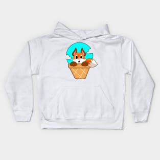 Fox Ice cream cone Kids Hoodie